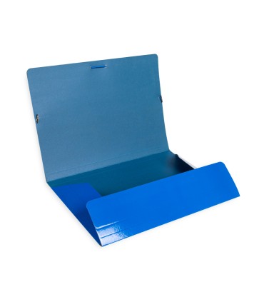 Carpeta liderpapel gomas folio 3 solapas carton plastificado color azul