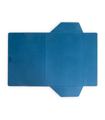 Carpeta liderpapel gomas folio 3 solapas carton plastificado color azul