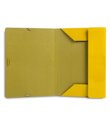 Carpeta liderpapel gomas folio 3 solapas carton plastificado color amarillo