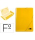 Carpeta liderpapel gomas folio 3 solapas carton plastificado color amarillo