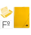 Carpeta liderpapel gomas folio 3 solapas carton plastificado color amarillo