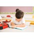 Plumier escolar antartik triple cremallera color rojo 36 piezas