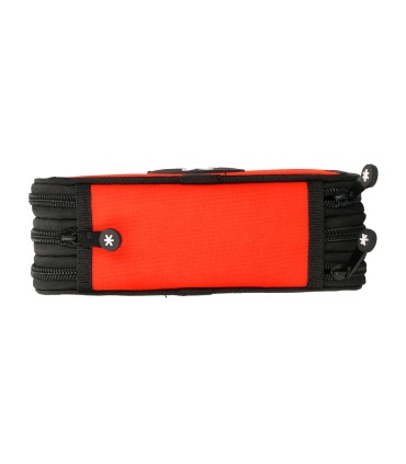 Plumier escolar antartik triple cremallera color rojo 36 piezas
