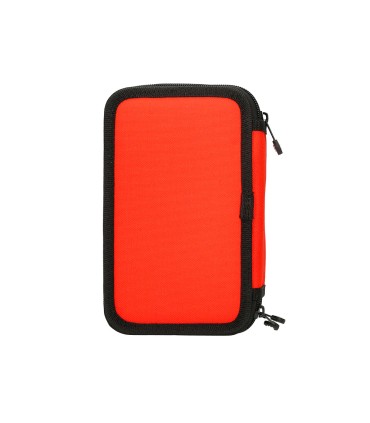 Plumier escolar antartik triple cremallera color rojo 36 piezas