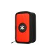 Plumier escolar antartik triple cremallera color rojo 36 piezas