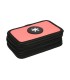 Plumier escolar antartik triple cremallera color coral 36 piezas