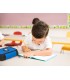 Plumier escolar antartik triple cremallera color azul 36 piezas