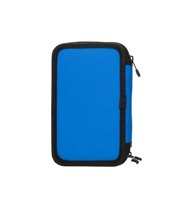Plumier escolar antartik triple cremallera color azul 36 piezas