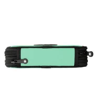 Plumier escolar antartik doble cremallera color menta 28 piezas