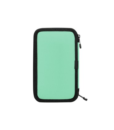 Plumier escolar antartik doble cremallera color menta 28 piezas