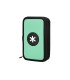 Plumier escolar antartik doble cremallera color menta 28 piezas