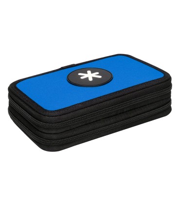 Plumier escolar antartik doble cremalllera color azul 28 piezas
