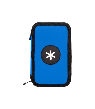 Plumier escolar antartik doble cremalllera color azul 28 piezas