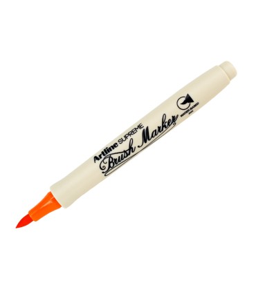 Rotulador artline supreme brush epfs pintura base de agua punta tipo pincel trazo fino naranja oscuro