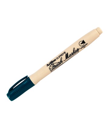 Rotulador artline supreme brush epfs pintura base de agua punta tipo pincel trazo fino verde oscuro