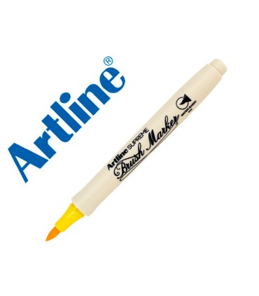 Rotulador artline supreme brush epfs pintura base de agua punta tipo pincel trazo fino amarillo