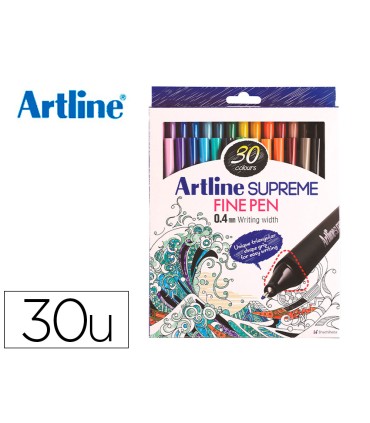 Rotulador artline supreme epfs200 fine liner punta de fibra 04 mm bolsa 30 unidades colores surtidos