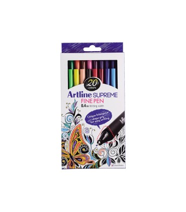 Rotulador artline supreme epfs200 fine liner punta de fibra 04 mm bolsa 20 unidades colores surtidos