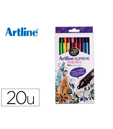 Rotulador artline supreme epfs200 fine liner punta de fibra 04 mm bolsa 20 unidades colores surtidos