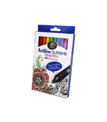 Rotulador artline supreme epfs200 fine liner punta de fibra 04 mm bolsa 10 unidades colores surtidos