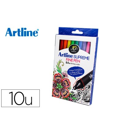 Rotulador artline supreme epfs200 fine liner punta de fibra 04 mm bolsa 10 unidades colores surtidos