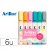 Rotulador artline fluorescente ek 660 colores pastel bolsa de 6 unidades colores surtidos