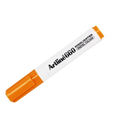 Rotulador artline fluorescente ek 660 naranja pastel punta biselada