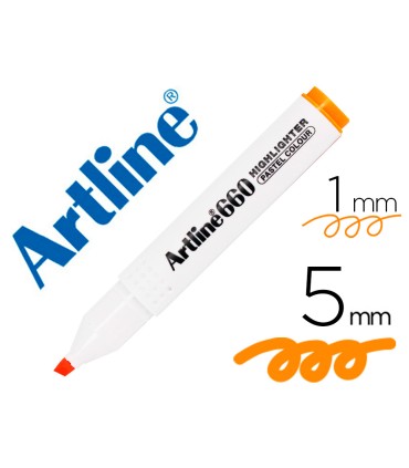 Rotulador artline fluorescente ek 660 naranja pastel punta biselada