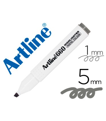 Rotulador artline fluorescente ek 660 gris pastel punta biselada