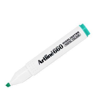 Rotulador artline fluorescente ek 660 verde pastel punta biselada