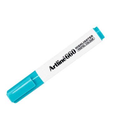 Rotulador artline fluorescente ek 660 azul pastel punta biselada