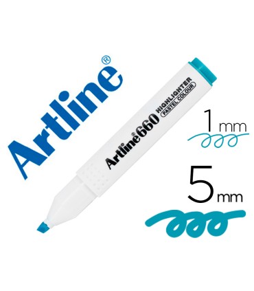 Rotulador artline fluorescente ek 660 azul pastel punta biselada