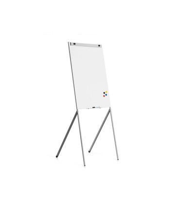 Pizarra blanca rocada para conferencias lacada magnetica metalica con brazo extensible lateral para 2 hojas 68x104 cm