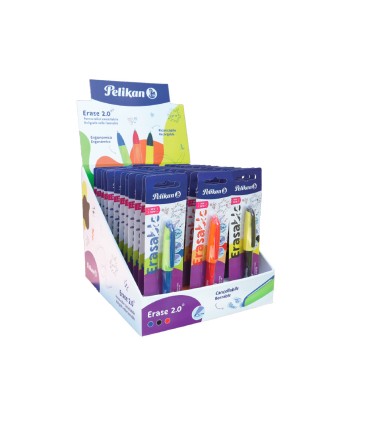 Expositor pelikan sobremesa erase 20 contenido 60 rollers colores surtidos y 36 recambios colores surtidos