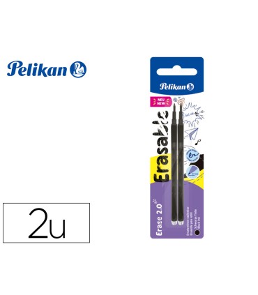 Recambio roller pelikan erase 20 color negro blister de 2 unidades