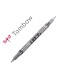 Rotulador tombow fudenosuke tinta base de agua doble punta blanda color gris negro