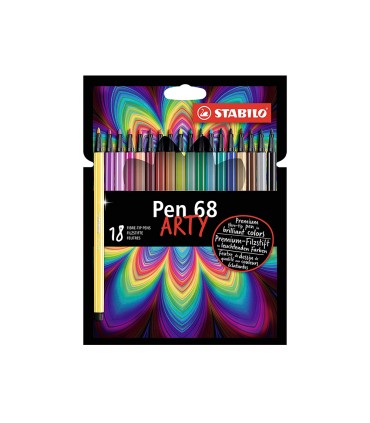 Rotulador stabilo acuarelable pen 68 estuche carton de 18 unidades colores surtidos