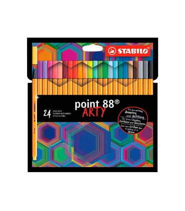 Rotulador stabilo point 88 punta de fibra arty line estuche carton de 24 unidades colores surtidos