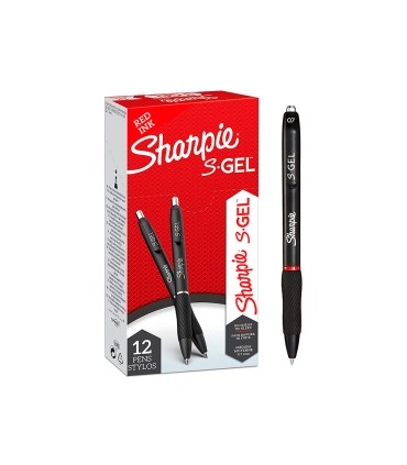 Boligrafo sharpie retractil tinta gel punta 07 mm color rojo