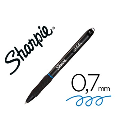 Boligrafo sharpie retractil tinta gel punta 07 mm color azul