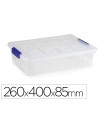 Contenedor plastico plasticforte 5 litros n 30 transparente con tapa 260x400x85 mm