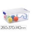 Contenedor plastico plasticforte 9 litros n 29 transparente con tapa 260x370x140 mm