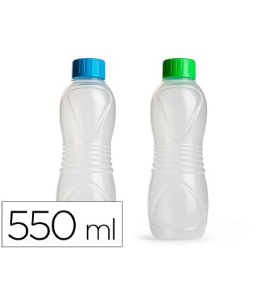 Botella plasticforte sport 100 reciclable con tapon de roscacapacidad 550 ml 70x70x210 mm