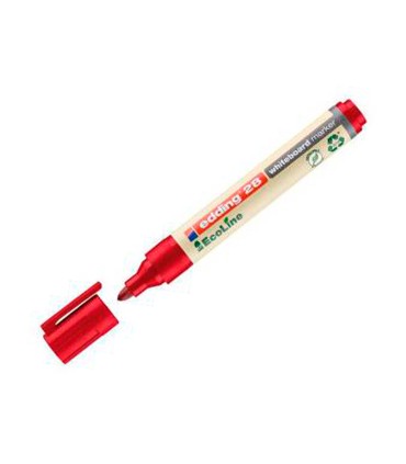 Rotulador edding 28 para pizarra blanca ecoline 90 reciclado color rojo punta redonda 15 3 mm recargable