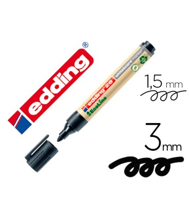 Rotulador edding 28 para pizarra blanca ecoline 90 reciclado color negro punta redonda 15 3 mm recargable