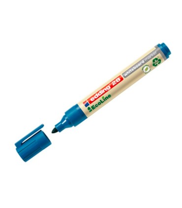 Rotulador edding 28 para pizarra blanca ecoline 90 reciclado color azul punta redonda 15 3 mm recargable