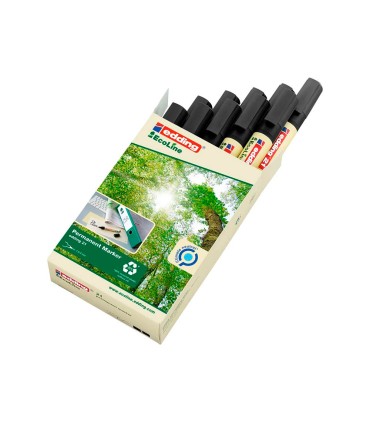 Rotulador edding 21 marcador permanente ecoline 90 reciclado color negro punta redonda 15 3 mm recargable