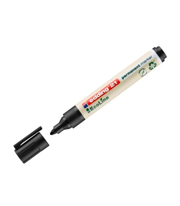 Rotulador edding 21 marcador permanente ecoline 90 reciclado color negro punta redonda 15 3 mm recargable