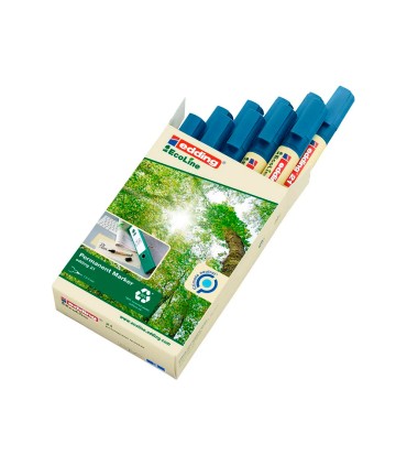 Rotulador edding 21 marcador permanente ecoline 90 reciclado color azul punta redonda 15 3 mm recargable