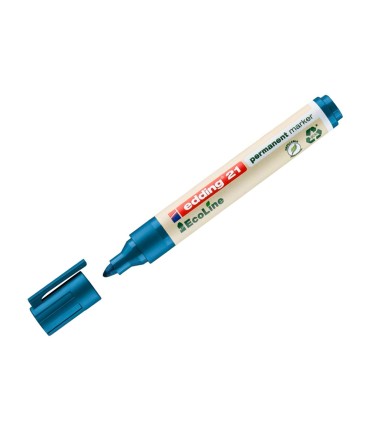 Rotulador edding 21 marcador permanente ecoline 90 reciclado color azul punta redonda 15 3 mm recargable